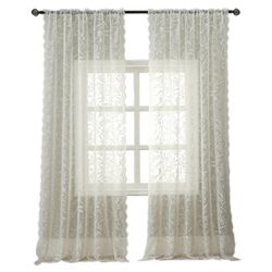 Refttenw Vorhang Spitzenvorhänge,Boho-Blume Rüschenvorhänge, 2 Stück günstig online kaufen