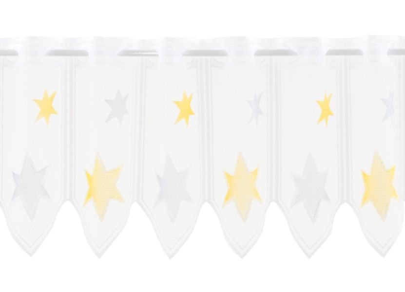 Gardinen Kranzusch Scheibengardine Sterne, Stangendurchzug, transparent, günstig online kaufen