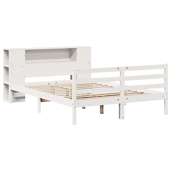 vidaXL Massivholzbett mit Regal ohne Matratze Weiß 140x200 cm Kiefer 332185 günstig online kaufen
