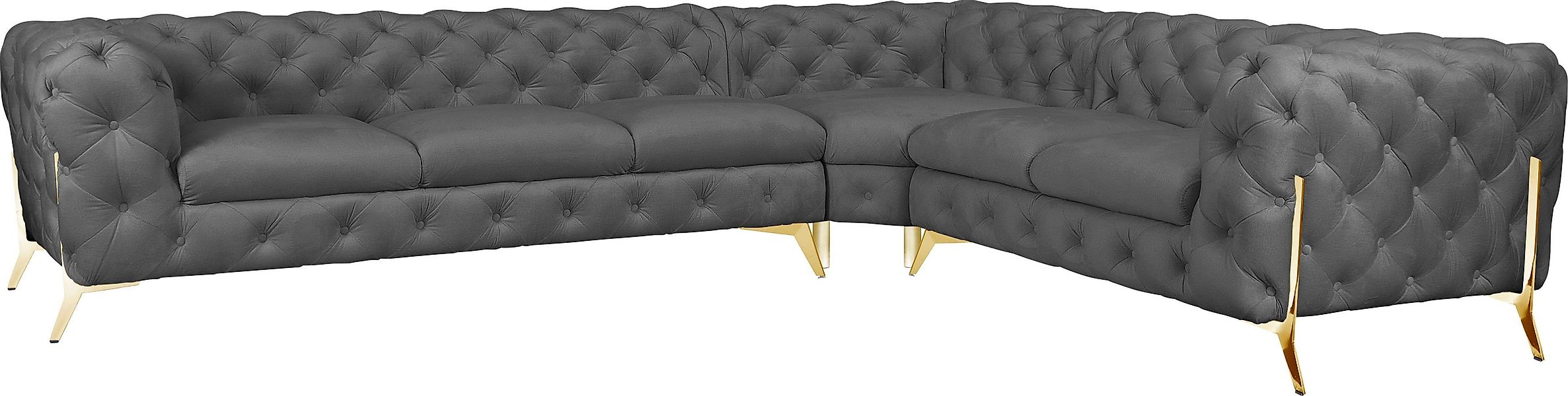 Leonique Chesterfield-Sofa Amaury L-Form, großes Ecksofa, günstig online kaufen