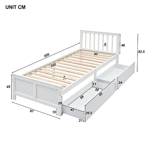 TavilaEcon Holzbett Doppelbett, Jugendbett, Erwachsenenbett mit günstig online kaufen