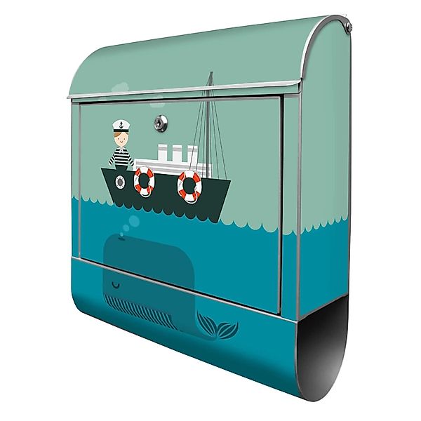 Banjado Design Briefkasten Silber Pulverbeschichtet 39x47x14cm 2 Schlüssel günstig online kaufen