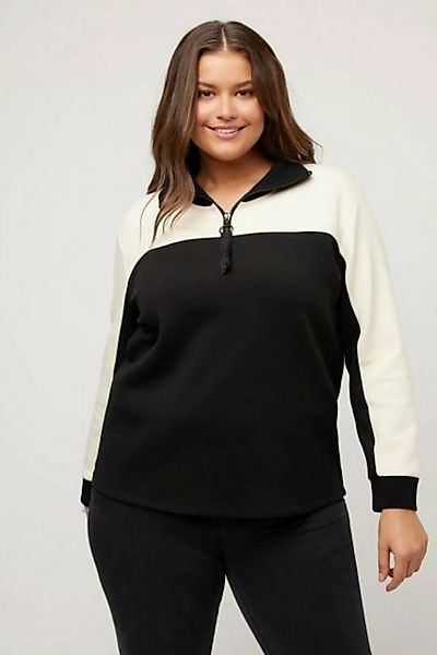 Ulla Popken Sweatshirt Sweatshirt Stehkragen Zipper Langarm günstig online kaufen