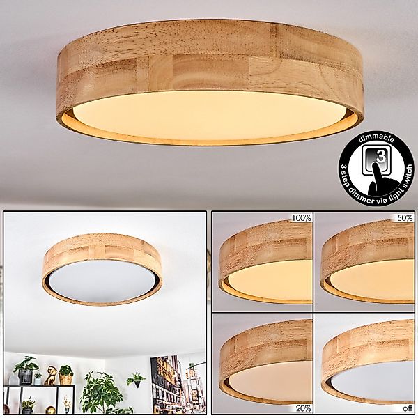 hofstein Deckenleuchte Deckenlampe aus Metall/Holz/Kunststoff in günstig online kaufen