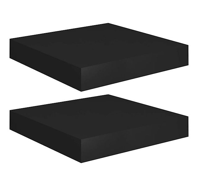 furnicato Wandregal Schweberegale 2 Stk. Schwarz 23x23,5x3,8 cm MDF, 2-tlg. günstig online kaufen