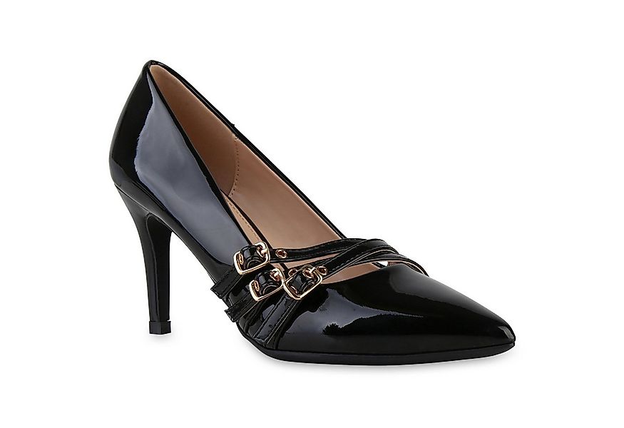 VAN HILL 841480 Pumps Damen Spitze Pumps Schnallen Stiletto Absatzschuhe La günstig online kaufen