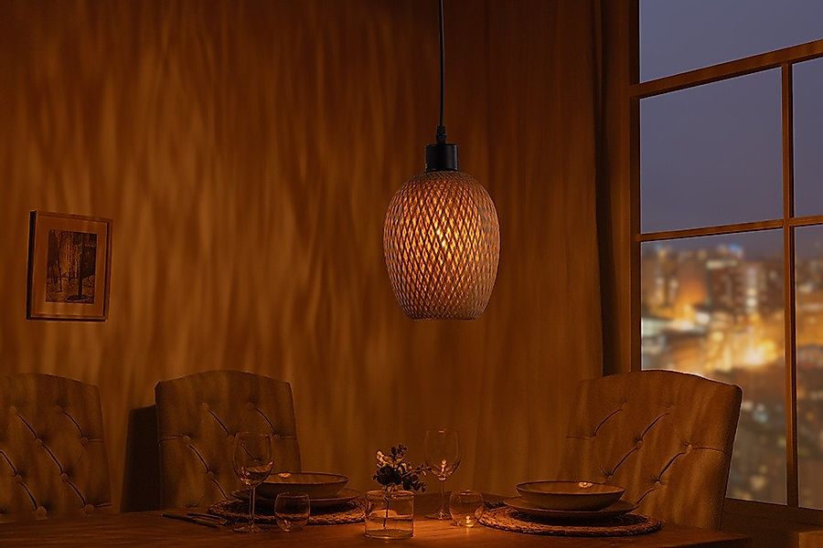 riess-ambiente Hängeleuchte ORGANIC LIVING 20cm natur · Pendellampe mit Sch günstig online kaufen