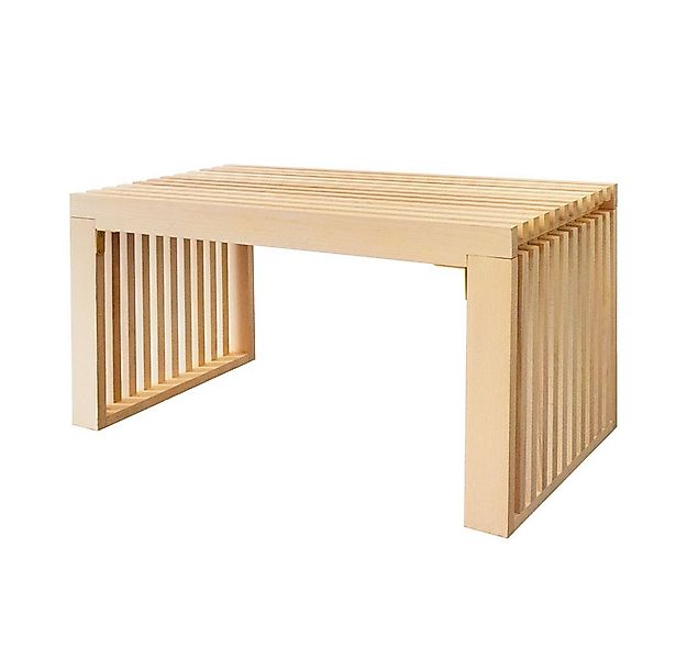 HOME DELUXE Sitzbank aus Holz LORA - 78 x 40 x 42 cm, Kiefernholz, Lamellen günstig online kaufen