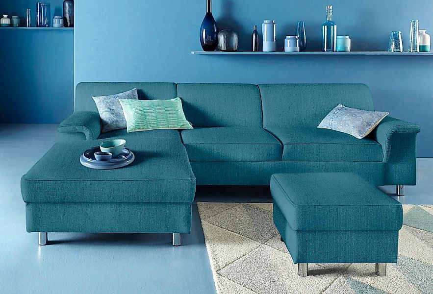 DOMO collection Ecksofa "Jamie, modern und elegant, Fußhöhe 9cm, L-Form," w günstig online kaufen