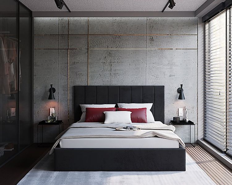 thematys Polsterbett 120x200–180x200 cm – Samt Velours Bett mit Bettkasten günstig online kaufen