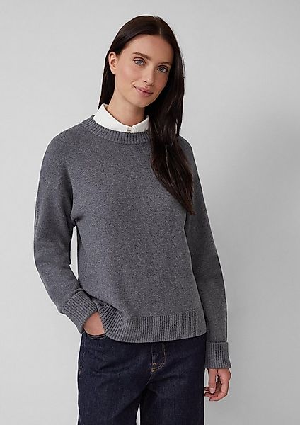 s.Oliver Longpullover Strickpullover Weicher Strickpullover mit Ärmelaufsch günstig online kaufen