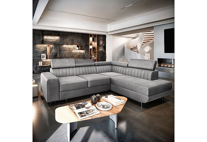 Masseno Ecksofa NOLA mit Schlaffunktion L-Form, Sofa mit Bettkasten günstig online kaufen