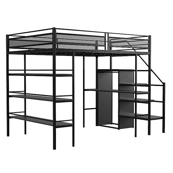 Odikalo Hochbett Etagenbett lagiges Ablageregal Schreibtisch Kleiderschrank günstig online kaufen