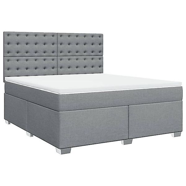 vidaXL Bett Boxspringbett mit Matratze Hellgrau 180x200 cm Stoff günstig online kaufen