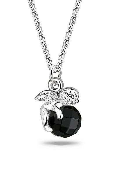 Elli Kette mit Anhänger Engel Onyx Schwarz 925 Sterling Silber, Engel günstig online kaufen