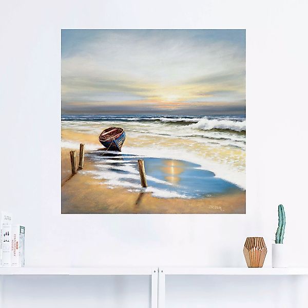Artland Wandbild "Boot an der Küste", Strand, (1 St.), als Leinwandbild, Wa günstig online kaufen