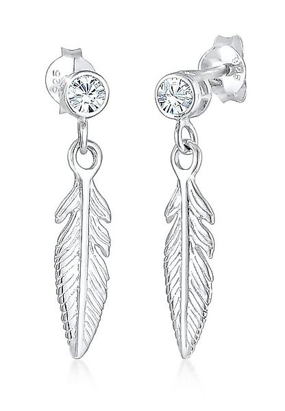 Elli Paar Ohrhänger Ohrhänger Feder 925 Silber, mit Kristallen von Swarovsk günstig online kaufen
