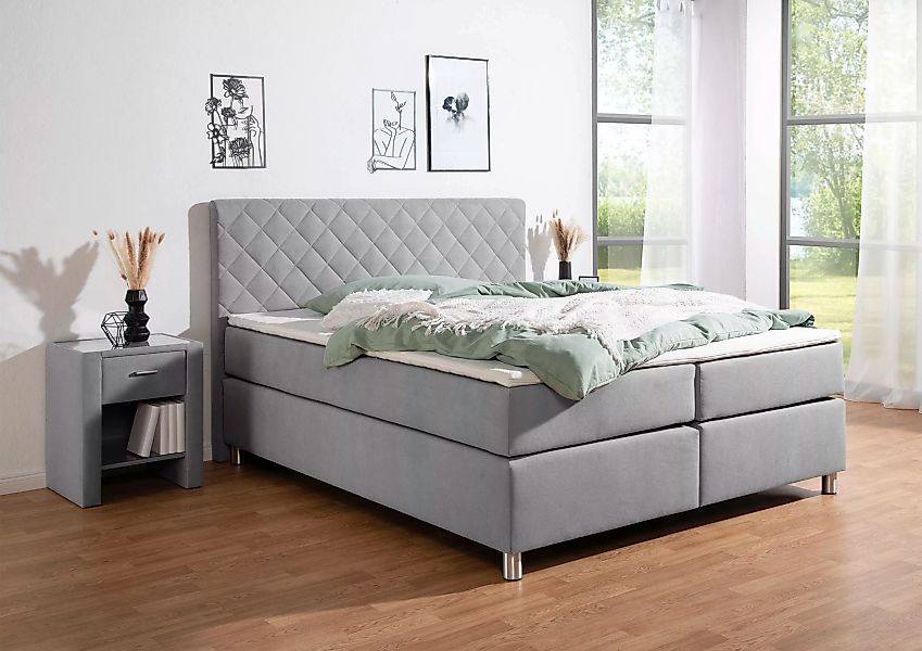 Leonique Boxspringbett »Bernard, in verschiedenen Breiten«, inkl. Topper, M günstig online kaufen