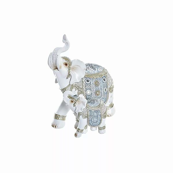 Deko-figur Dkd Home Decor Elefant Blau Weiß Harz (17 X 10 X 19 Cm) günstig online kaufen
