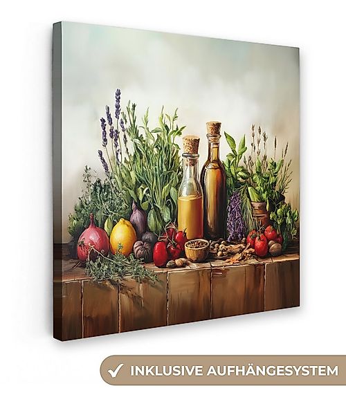 OneMillionCanvasses® Leinwandbild Stilleben - Kräuter - Gewürze - Früchte - günstig online kaufen