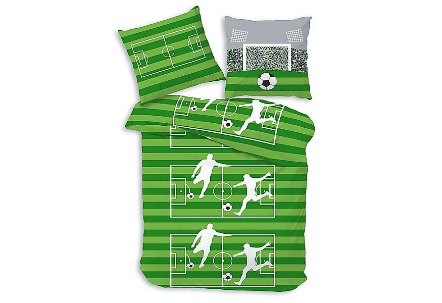 MTOnlinehandel Bettwäsche Fußball, 100 % Baumwolle, Biber, 2 teilig, Stadio günstig online kaufen