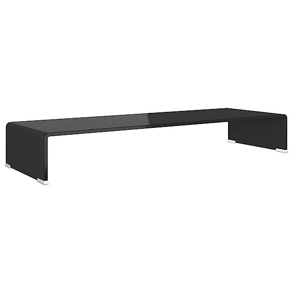 furnicato TV-Aufsatz TV-Tisch/Bildschirmerhöhung Glas Schwarz 90x30x13 günstig online kaufen
