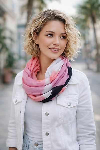 Ella Jonte Loop, im modernen Batik-Style – Weicher Schlauchschal in Trendfa günstig online kaufen