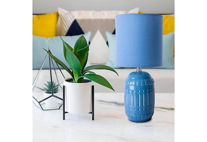 näve Tischleuchte Erida, ohne Leuchtmittel, Textilschirm, Keramikfuß, hellb günstig online kaufen