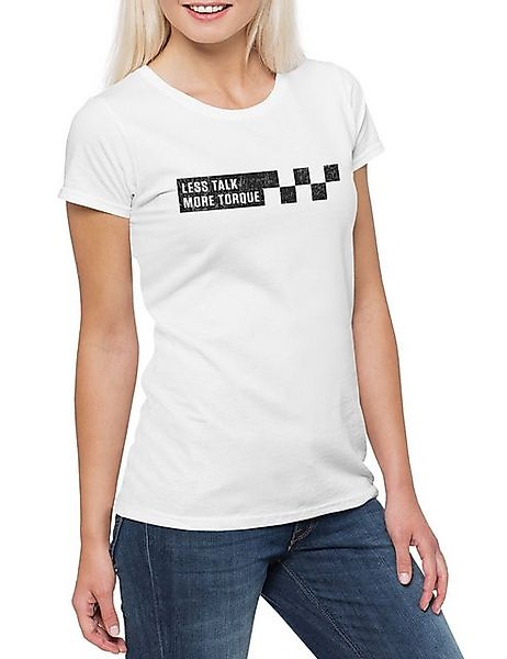Urban Backwoods Print-Shirt Less Talk More Torque Damen T-Shirt Race Racing günstig online kaufen