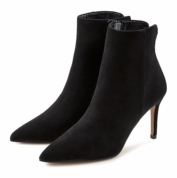 LASCANA High-Heel-Stiefelette in spitzer Form & Pfennigabsatz, Reißverschlu günstig online kaufen