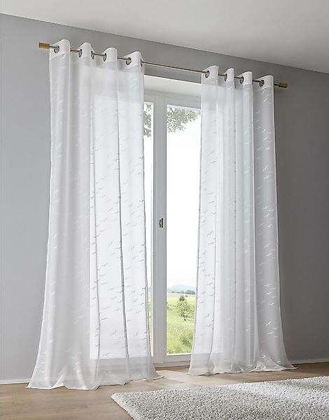 Kutti Vorhang Seabird (1 St), Ösen, transparent, Ausbrenner, Gardine Ausbre günstig online kaufen