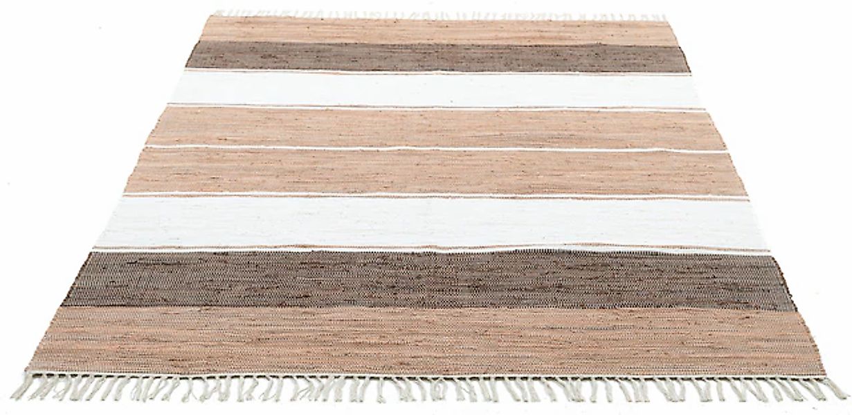 THEKO Teppich »Stripe Cotton, handgewebt«, rechteckig, 5 mm Höhe, Flachgewe günstig online kaufen