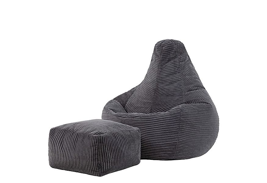 icon Sitzsack Sessel mit Liege aus Cord „Dalton“ mit Hocker (Spar-Set, 1 x günstig online kaufen