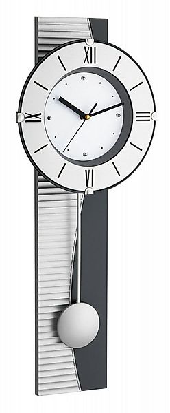 TFA Dostmann Wanduhr TFA 60.3001 Analoge Pendeluhr in Metall-Optik günstig online kaufen