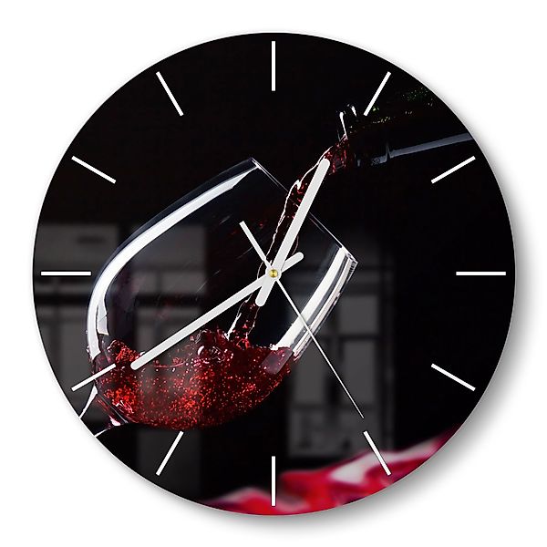 DEQORI Wanduhr 'Rotwein ins Glas gegossen' günstig online kaufen