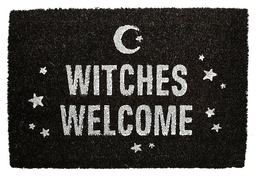 Figuren Shop GmbH Fußmatte Hexen Fußmatte – Witches Welcome Deko Gothic Ein günstig online kaufen