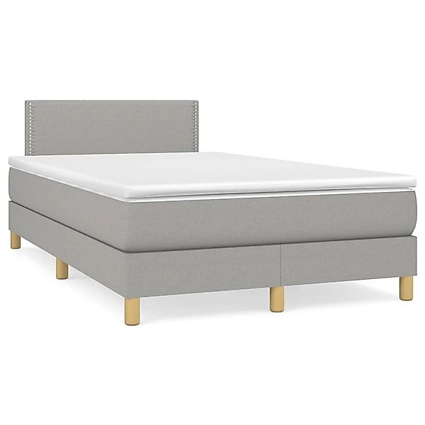 vidaXL Boxspringbett mit Matratze Hellgrau 120x200 cm Stoff1396122 günstig online kaufen