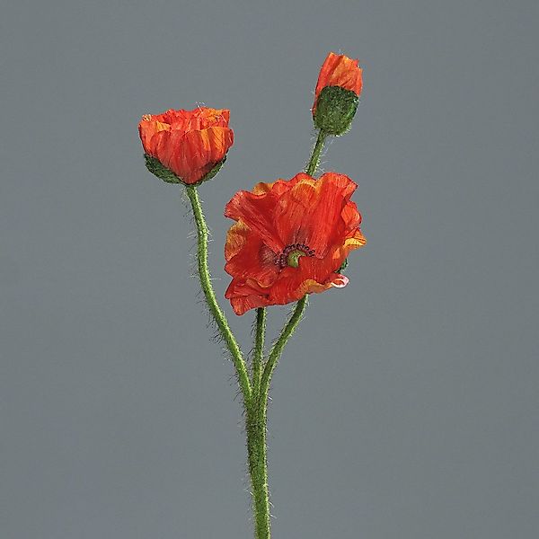 Kunstblume Mohnzweig mit 2 Blüten und günstig online kaufen