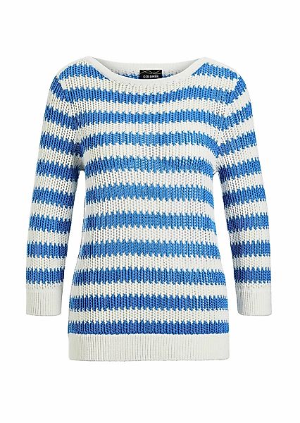 GOLDNER Strickpullover "Halbarm Streifenstrick-Pullover" Rippenbündchen günstig online kaufen