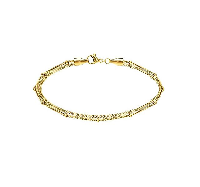 viva-adorno Edelstahlarmband Damen Armband Armkette Doppelkette Gliederkett günstig online kaufen