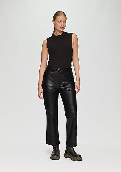 s.Oliver 7/8-Hose Kunstleder-Hose mit Ziernähten Ziernaht günstig online kaufen