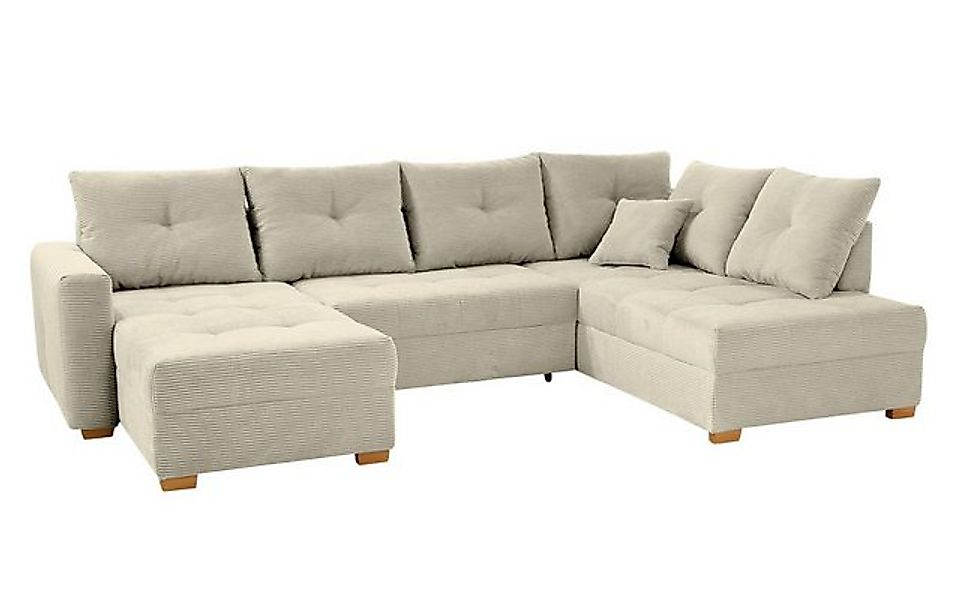 luma-home Wohnlandschaft 15218, U-Form mit Schlaffunktion und Bettkasten, 3 günstig online kaufen