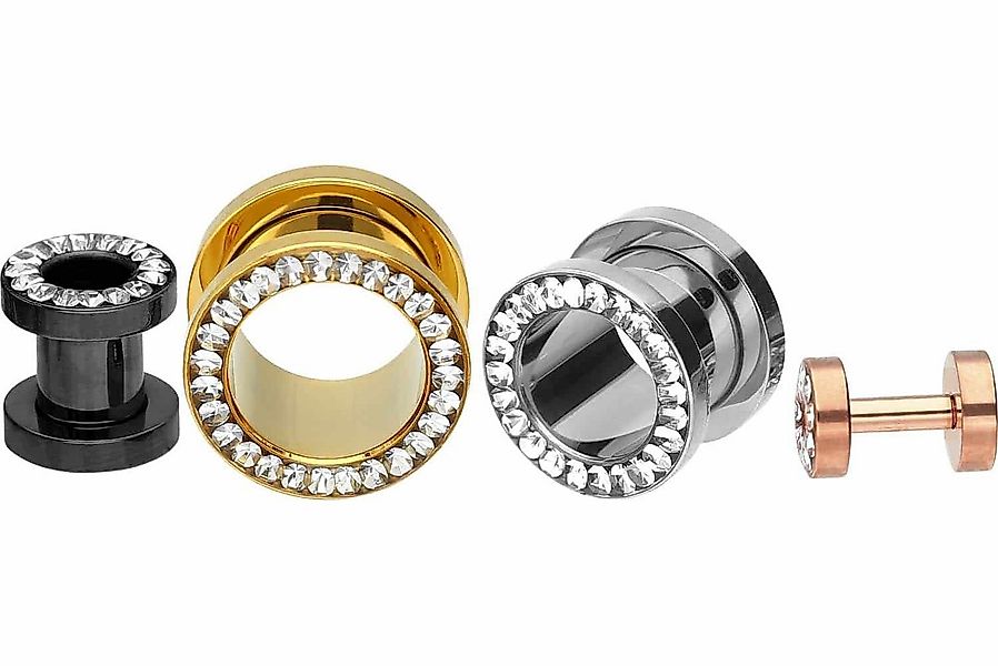 PIERCINGLINE Plug Chirurgenstahl Tunnel KRISTALLRAND EPOXY (Tunnels, 1-tlg) günstig online kaufen