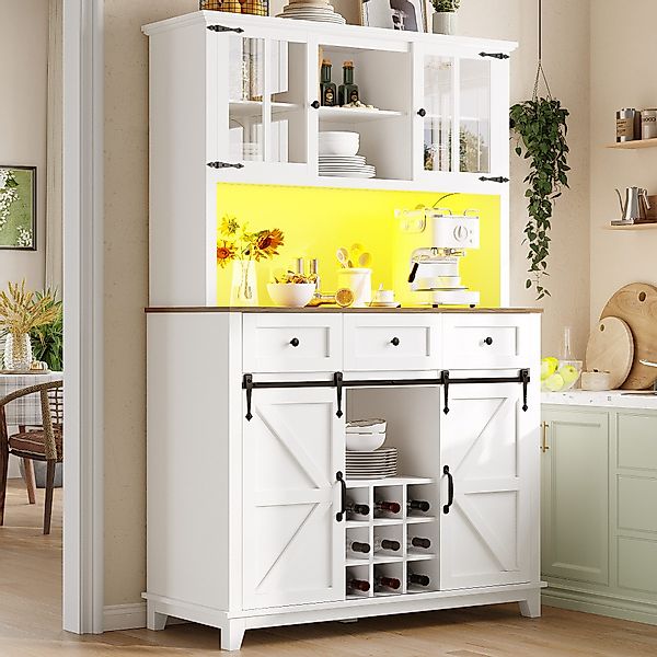 Odikalo Küchenbuffet Küchenschrank Sideboard Hochschrank Weinregal günstig online kaufen