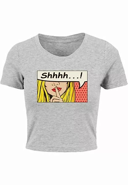 Merchcode T-Shirt Merchcode Damen Ladies Silent Sign Comic Cropped Tee (1-t günstig online kaufen