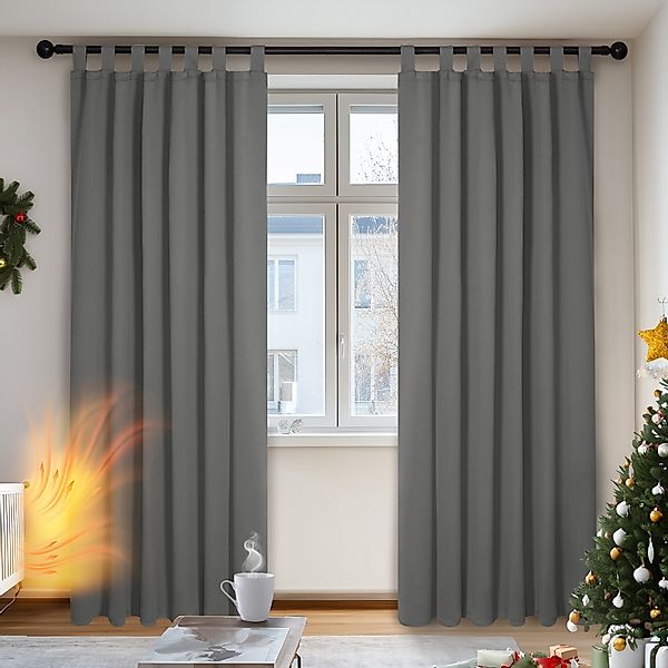 Deconovo Verdunkelungsvorhang 2er Set Blickdicht Schlaufen günstig online kaufen