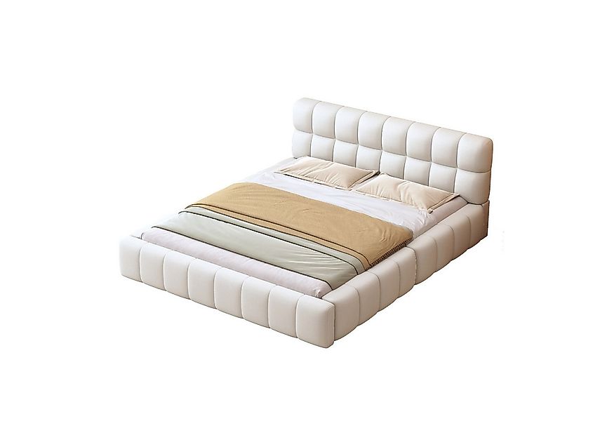 Flieks Polsterbett, Doppelbett 140x200cm mit Polsterumrandung Leinenstoff günstig online kaufen