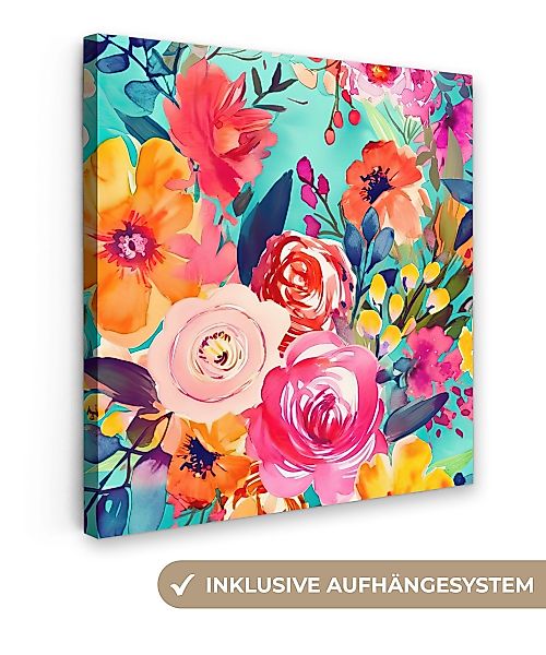 OneMillionCanvasses® Leinwandbild Blumen - Ölfarben - günstig online kaufen