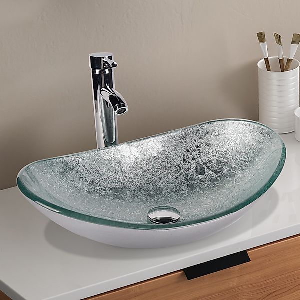 Puluomis Aufsatzwaschbecken Waschbecken Set mit Wasserhahn günstig online kaufen