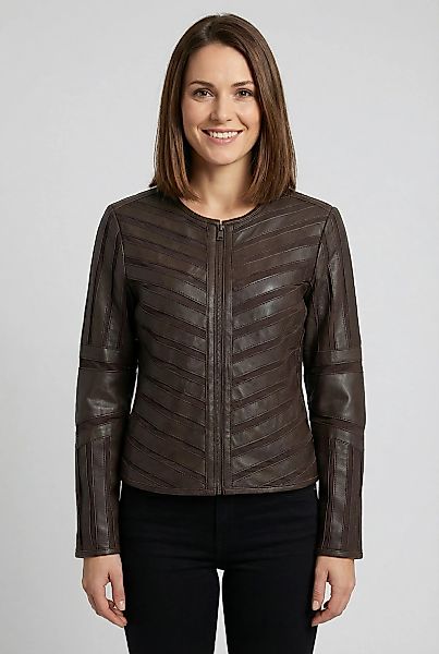 Mauritius Lederjacke "MWSuri" im Materialmix, Mesh-Einsätze günstig online kaufen